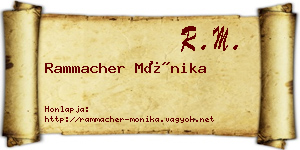 Rammacher Mónika névjegykártya