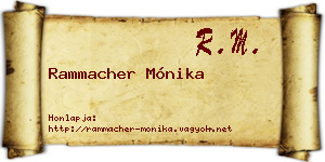 Rammacher Mónika névjegykártya